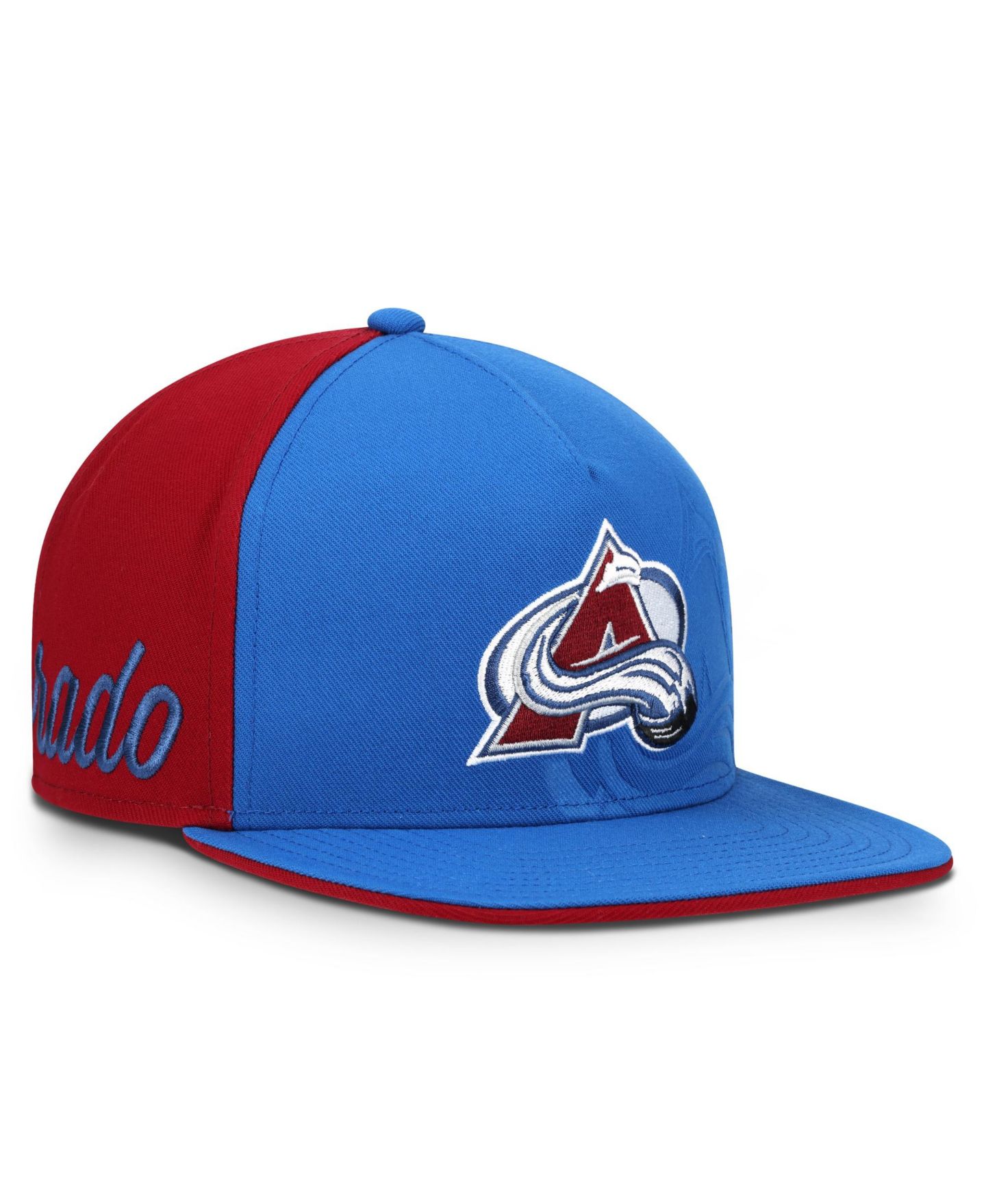 Мужская кепка Fanatics Blue/Burgundy Colorado Avalanche Snapback Hat — фото 3