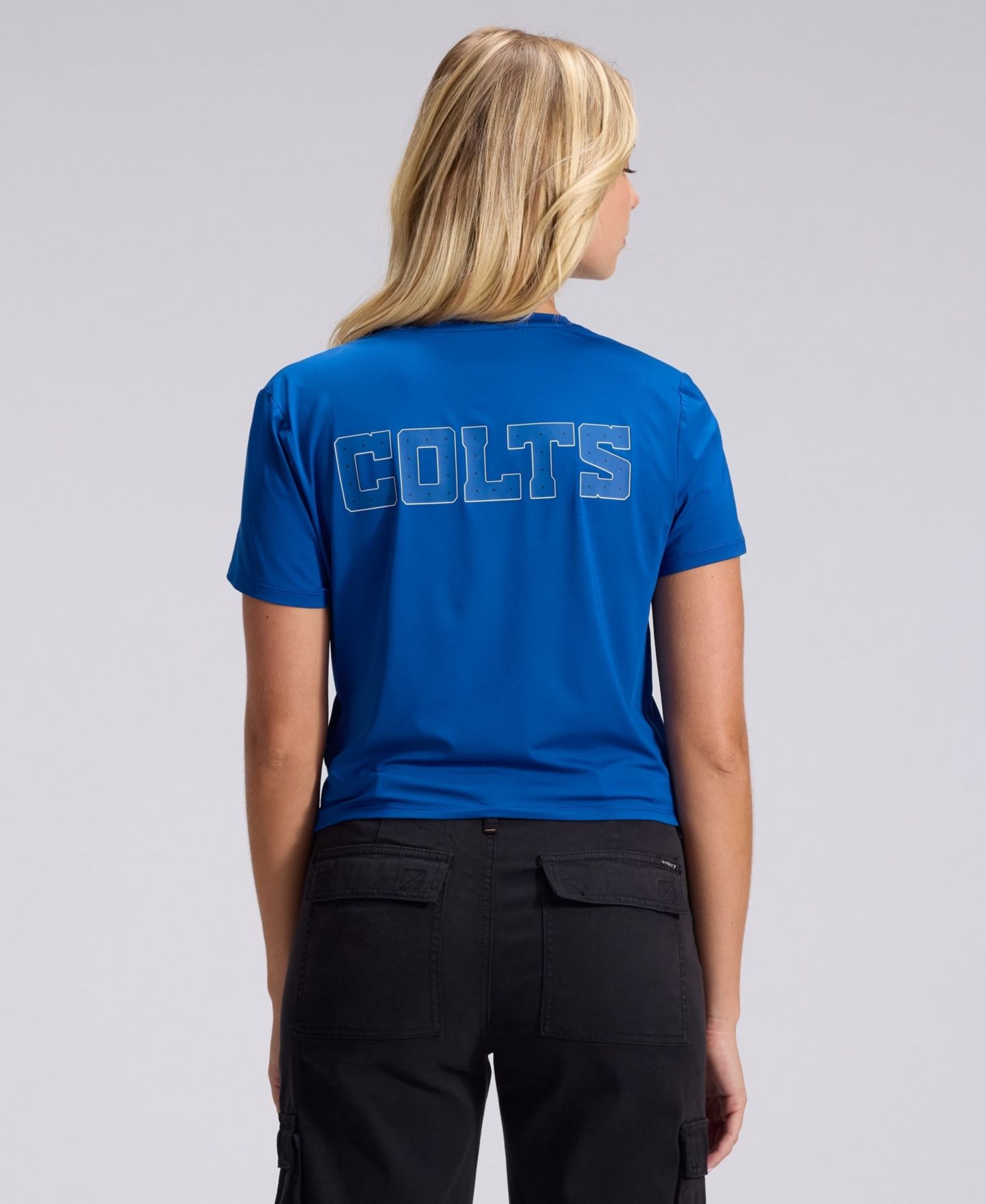 Женская футболка Nike Blue Indianapolis Colts 2026 Rivalries Collection Classic Twist Cropped — фото 2