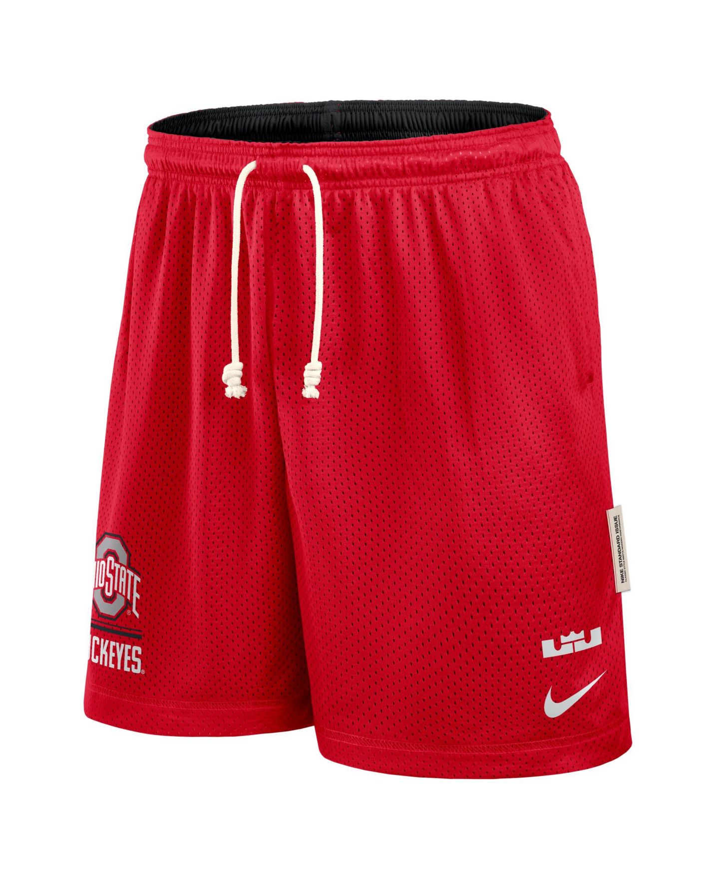 Мужские шорты Nike LeBron James Scarlet/Black Ohio State Buckeyes Courtside Reversible Dri-FIT — фото 6