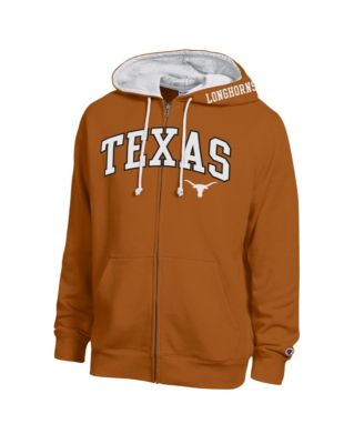 Men's Texas Orange Texas Longhorns Arch Logo Full-Zip Fleece Hoodie