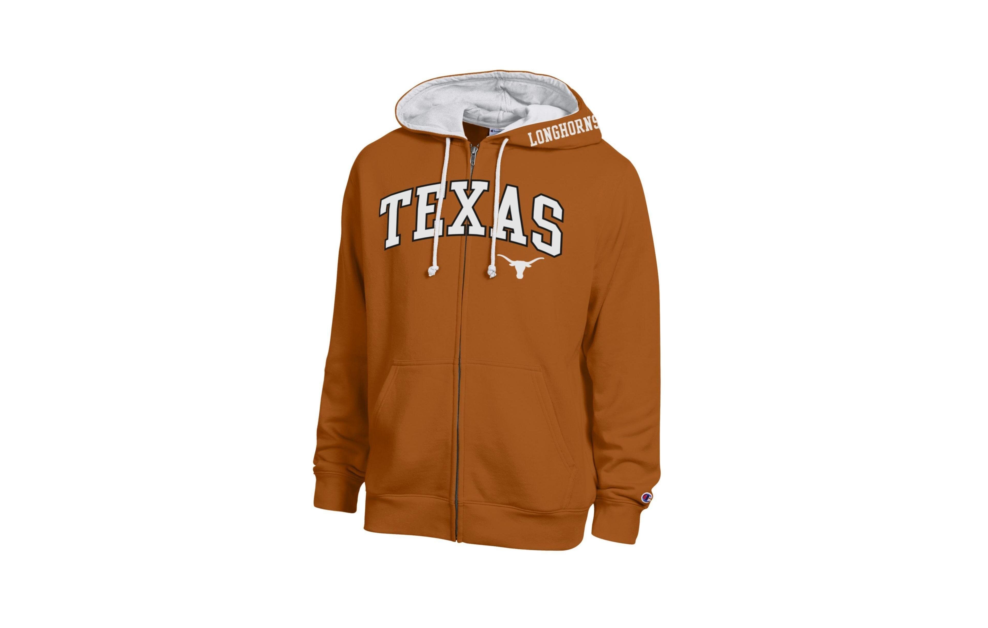 Champion Men's Texas Orange Longhorns Arch Logo Full-Zip Fleece Hoodie