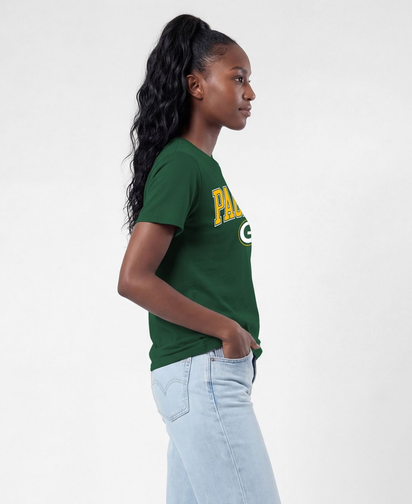 Женская футболка Champion Green Green Bay Packers Arched Over Logo — фото 4
