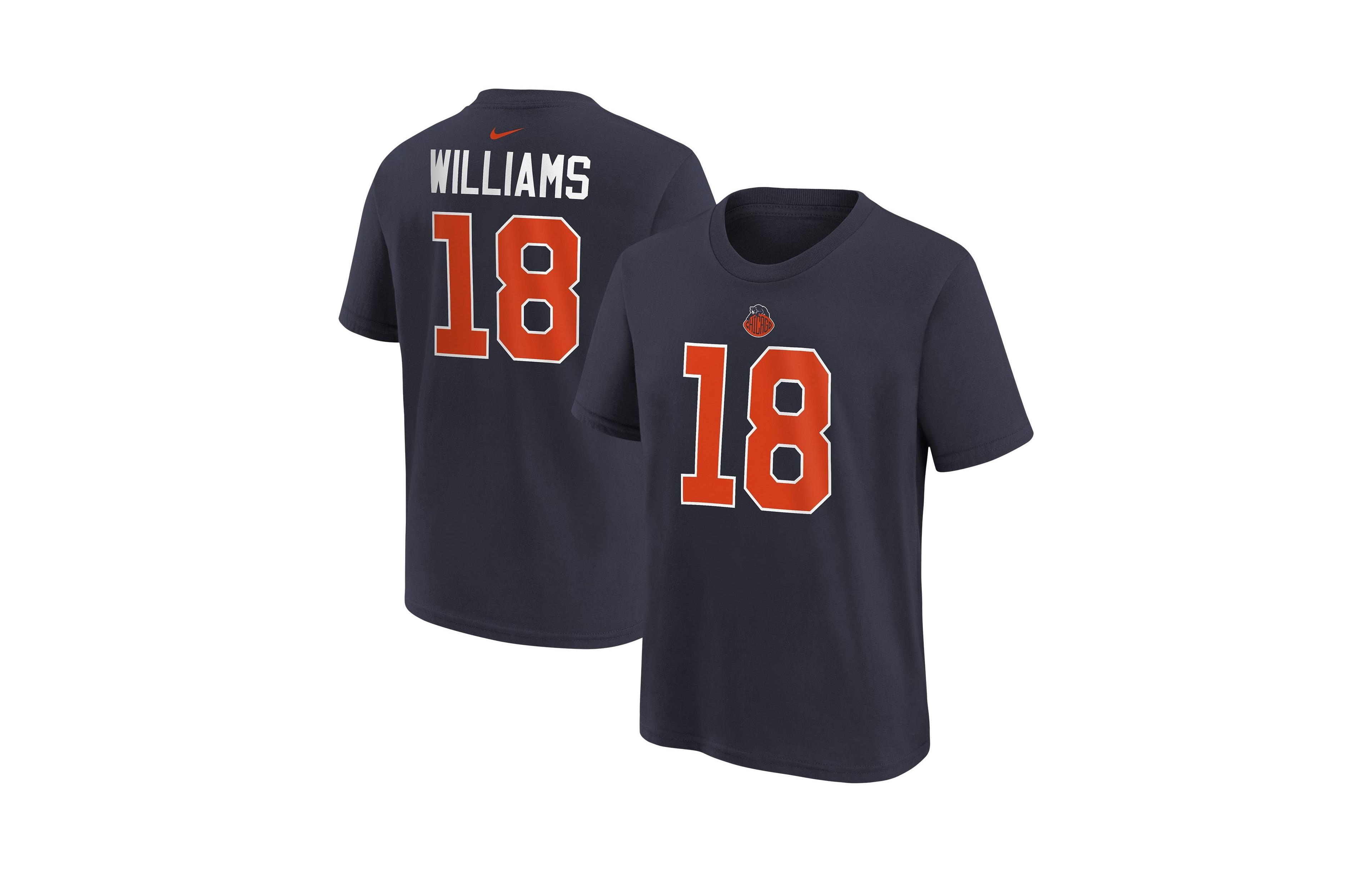 Nike Big Boys and Girls Caleb Williams Navy Chicago Bears 2026 Rivalries Collection Name & Number T-Shirt