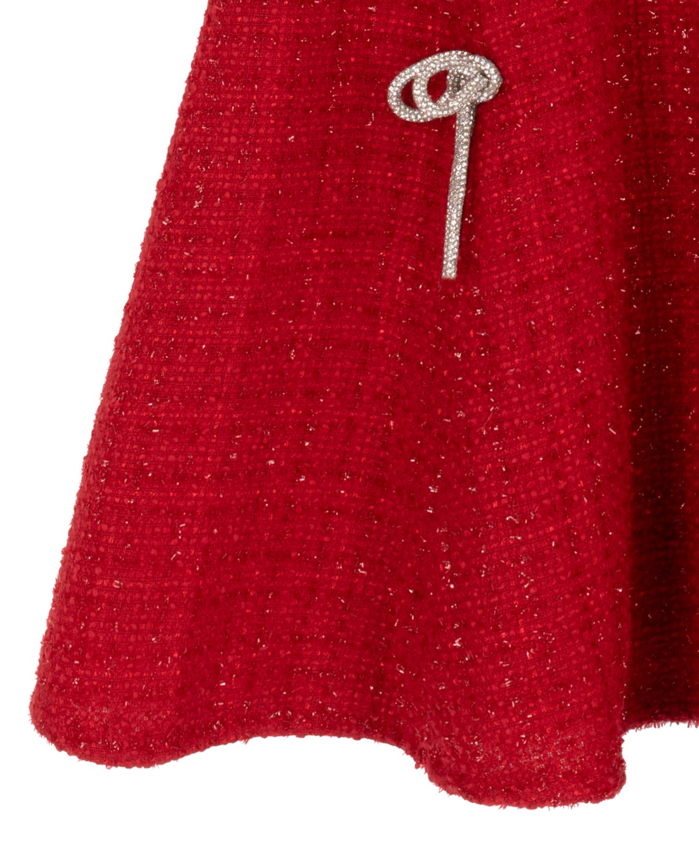 Платье Rare Editions Metallic Bouclé Puff-Sleeve Fit-and-Flare Dress для девочек, цвет: Красный — фото 4