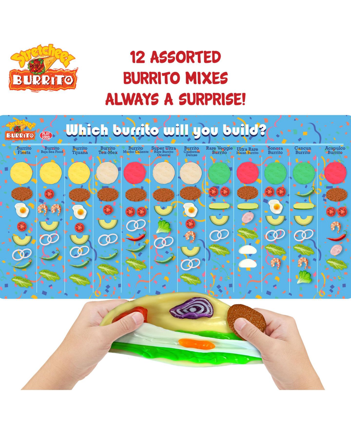 Набор игрушечной еды Stretcheez Burrito, тянущийся, сенсорный, из 2 предметов, 3-10 лет, цвет: Open Miscellaneous — фото 3