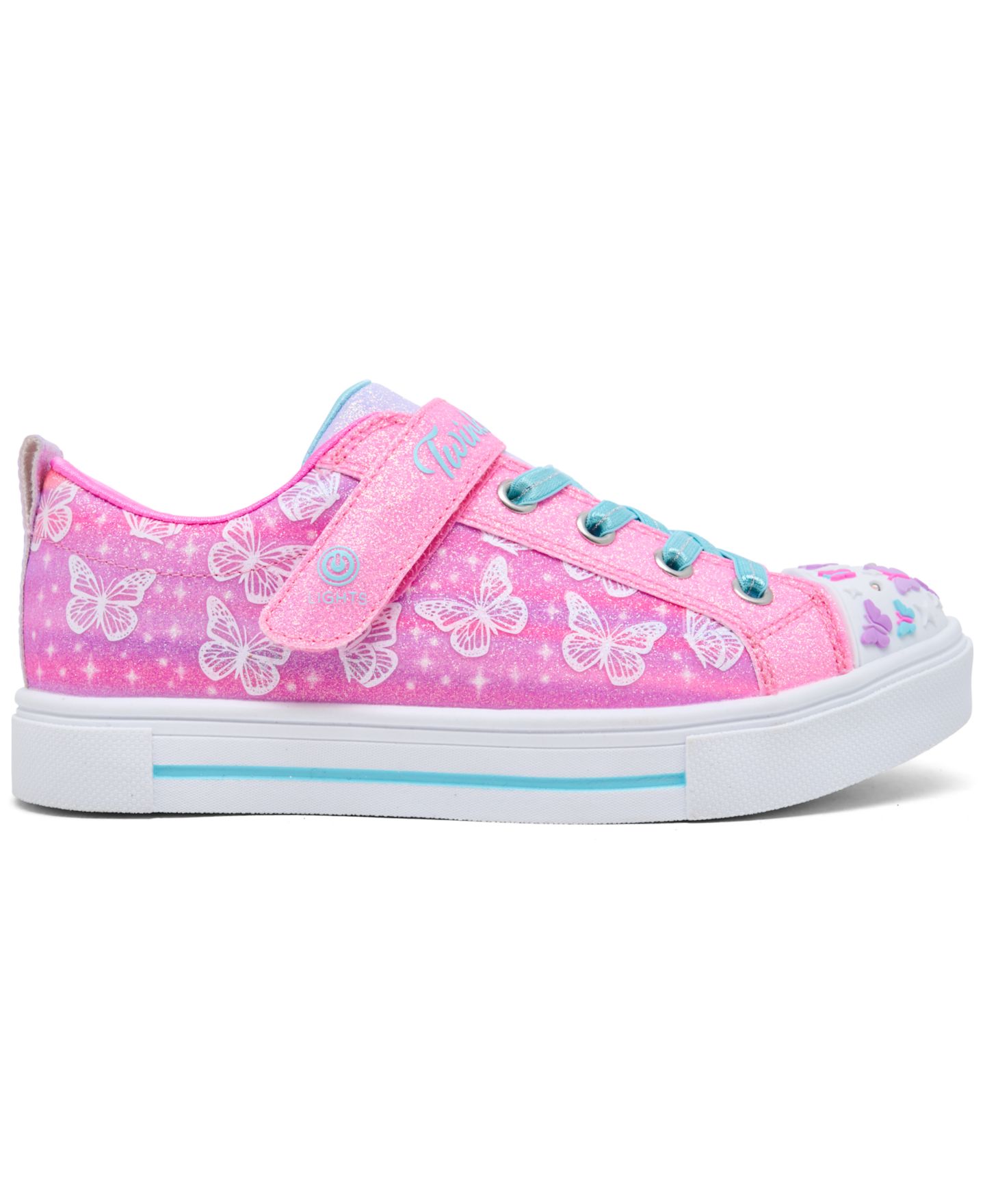 Детские кроссовки Skechers Little Kids' Twinkle Toes: Twinkle Sparks - Ombre Flutter Stay-Put Light-Up Casual, цвет: Розовый / Разноцветный — фото 2