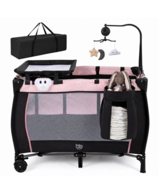Portable Baby Playard with Mattress Music Box Changing Table Carry Bag