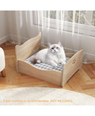 Elevated Pet Bed Frame with Rails and Cute Headboards
