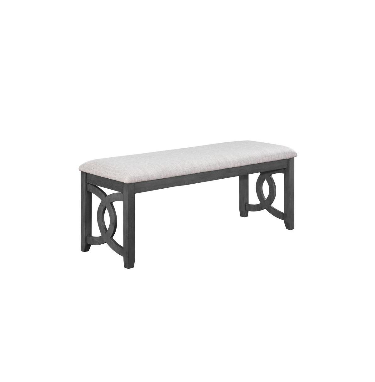 FurniFact Upholstered End of Bed Bench - Solid Wood Bedroom or Dining Bench - Gray
