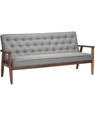 Modern Tufted Sofa with Wood Finish Frame