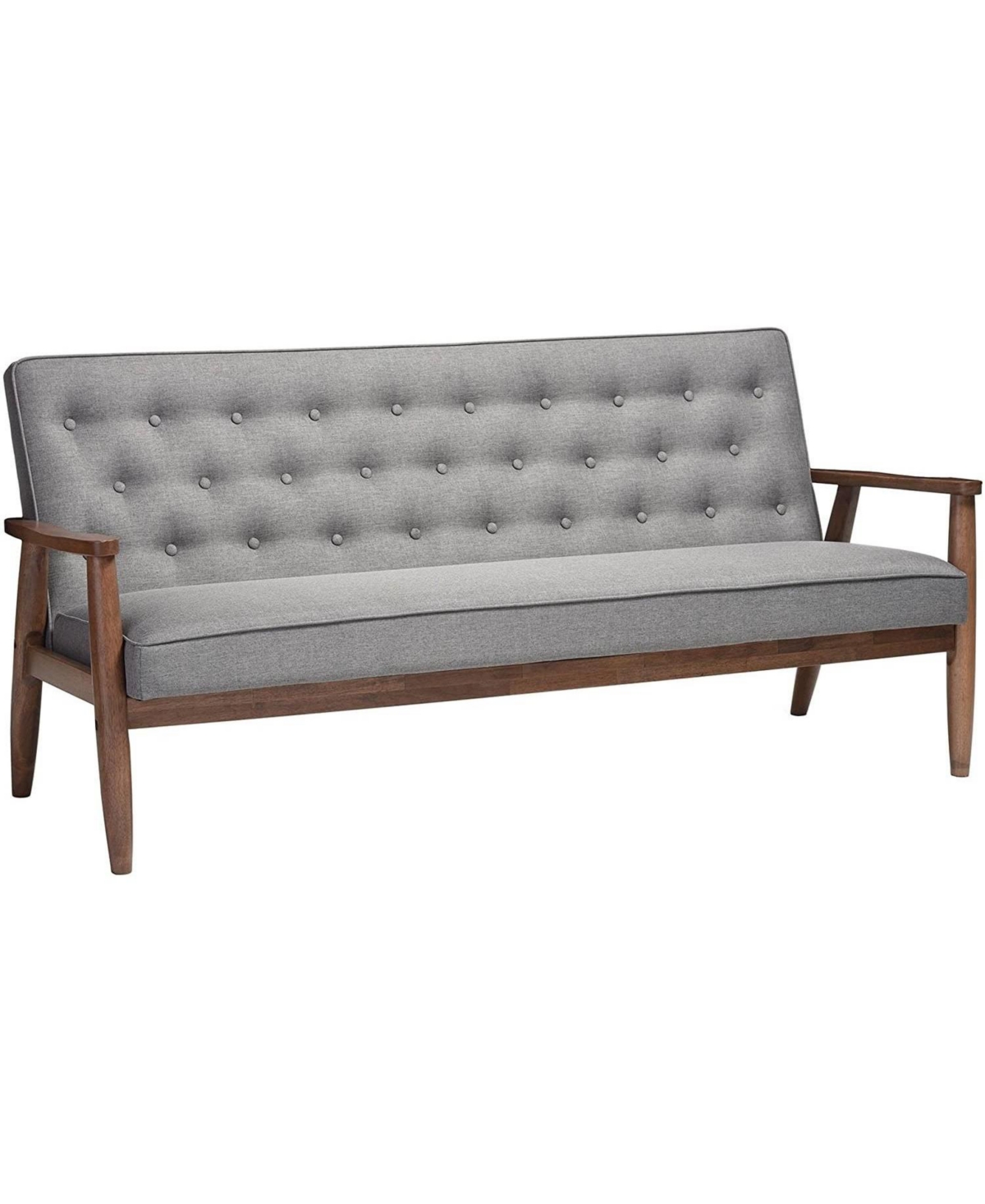 Slickblue Modern Tufted Sofa with Wood Finish Frame