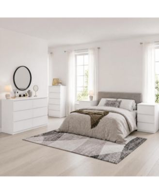 3-Piece Bedroom Dresser Set - 3-Drawer Nightstand + 5-Drawer Tall Dresser + 6-Drawer Wide Chest