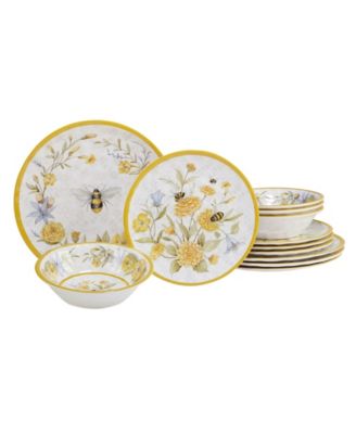 Bee Sweet Melamine 12 Pc. Dinnerware Set, Service for 4