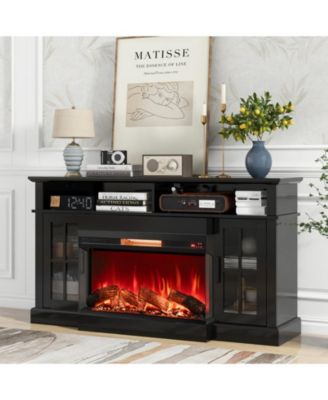 36" 3-Sided 1500W Electric Fireplace, 7-Color Flame 80 Combinations