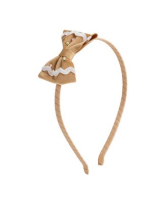 Girls Gingerbread Velvet Bow Headband