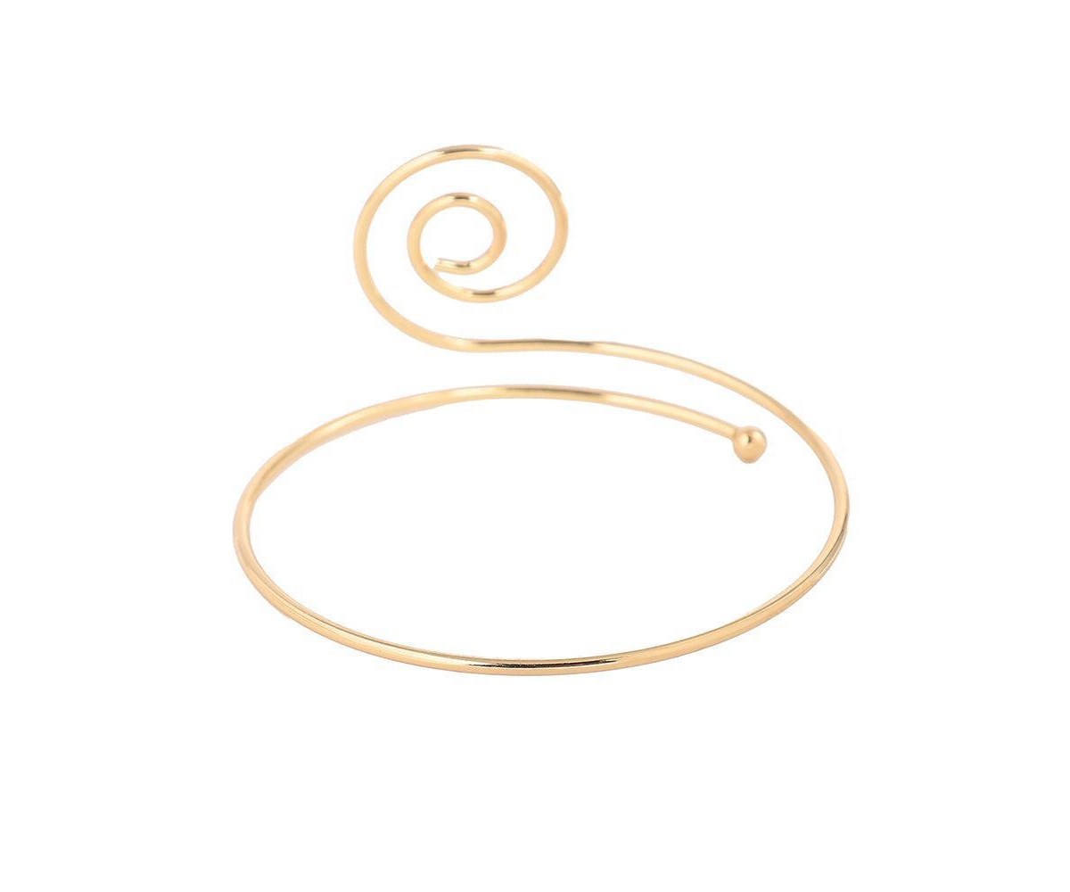 Sohi Women's Gold Plated Swirl Armlet - Gold.