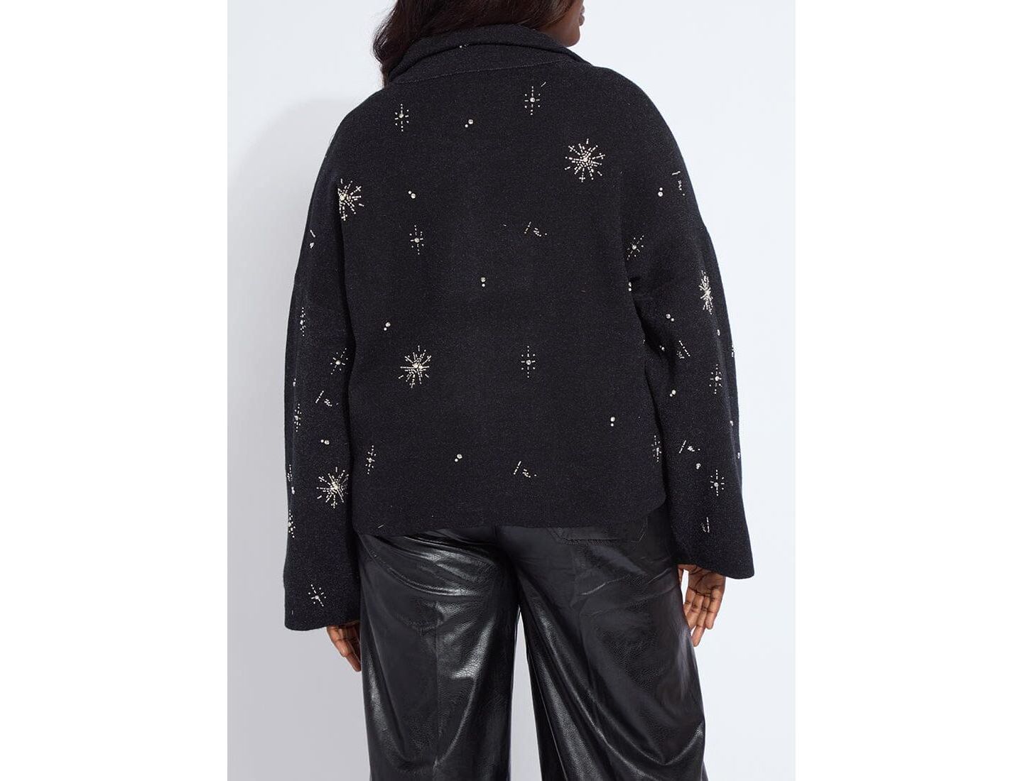 Женская куртка LYSSE Plus Size Scottie Oversized Embellished Knit, цвет: Графитовый / Серый — фото 5