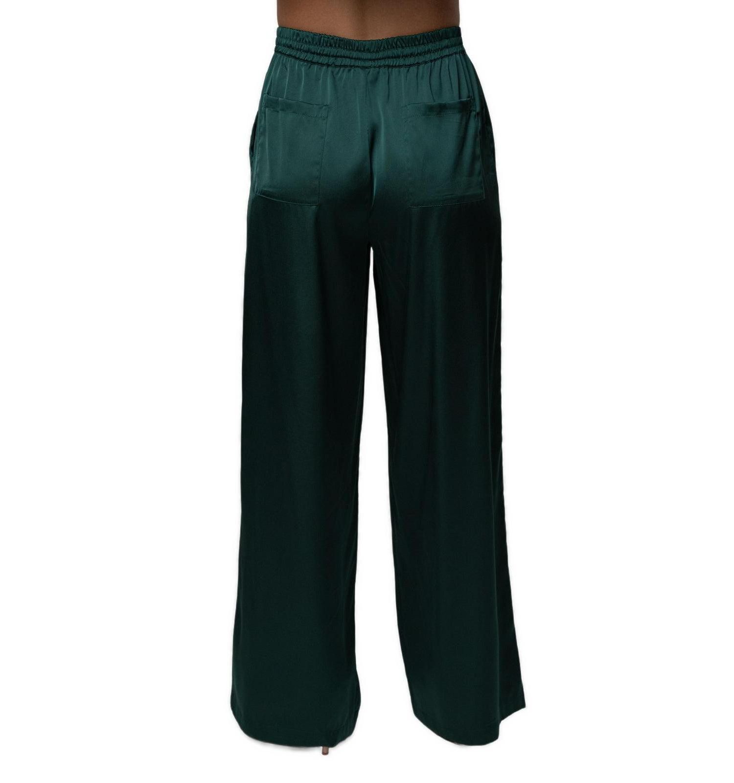 Women's Sunny Day Satin Wide-Leg Drawstring Pants