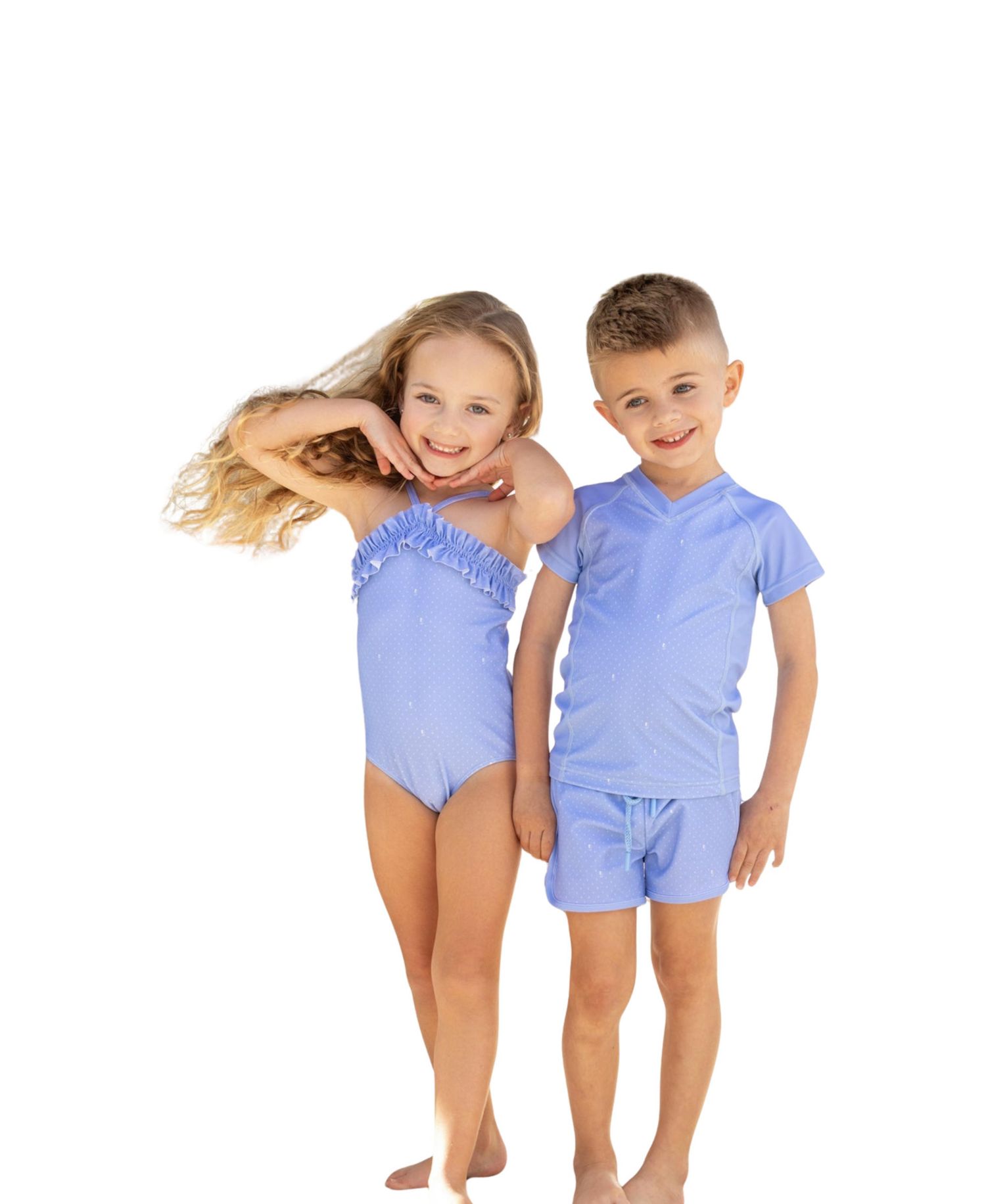 Girls' 4-16 Crossover-Back Ruffle-Trim One-Piece Swimsuit