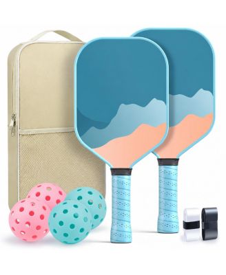 Pickleball Paddles Set Of 2 Lightweight Fiberglass Beginner Set With Grip Tape And Bag
