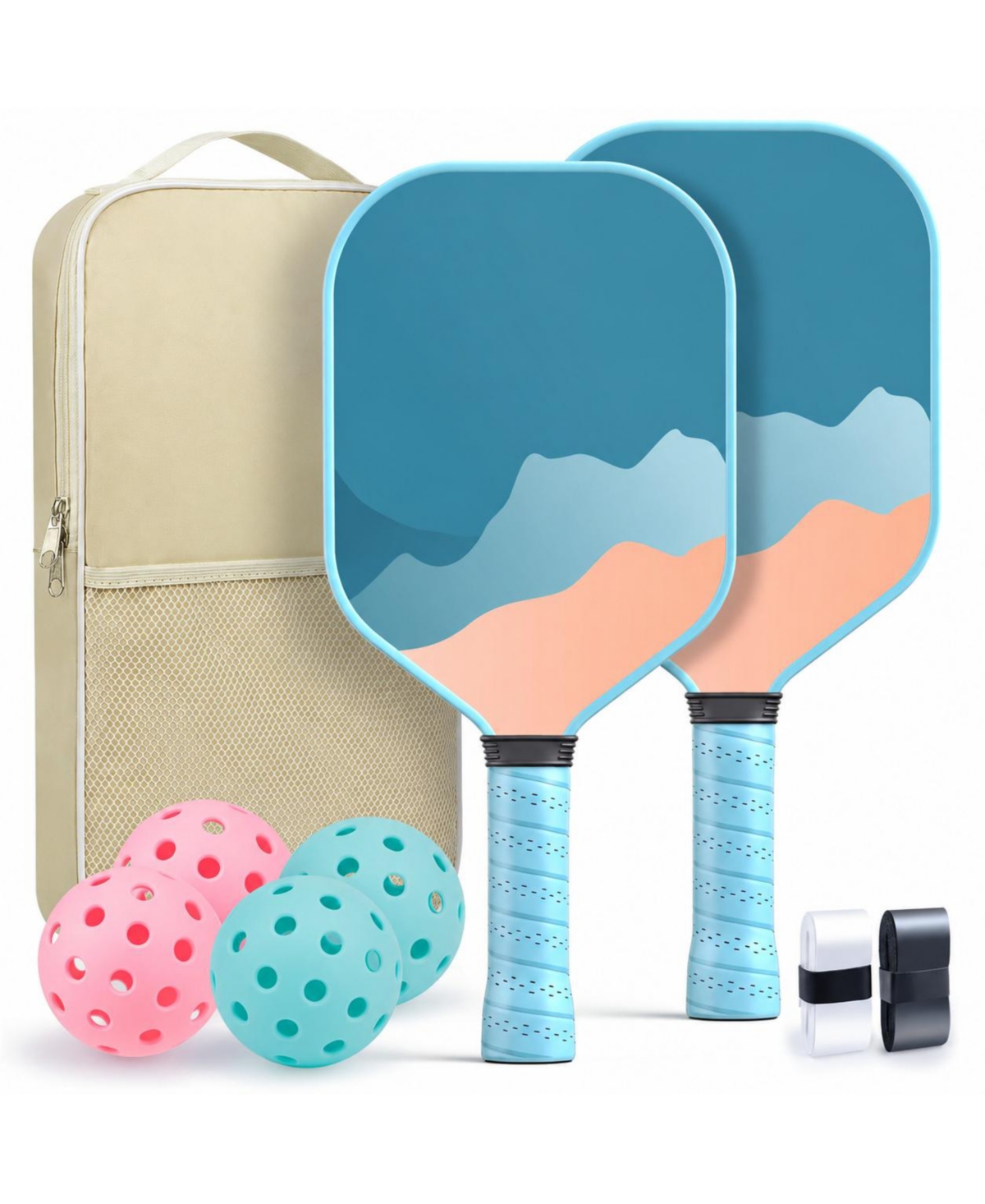 Sportneer Pickleball Paddles Set Of 2 Lightweight Fiberglass Beginner With Grip Tape And Bag
