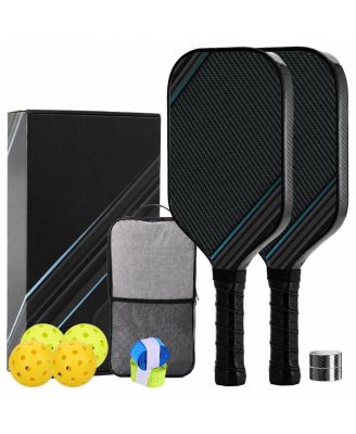 2 Pack Carbon Fiber Pickleball Paddles Set With Carry Bag Accessories For All Skill Levels