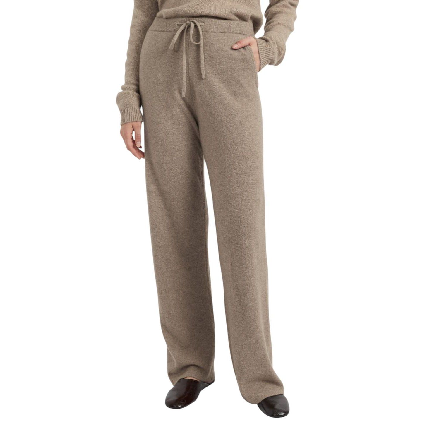 Women's Cashmere Wide-Leg Drawstring Pants