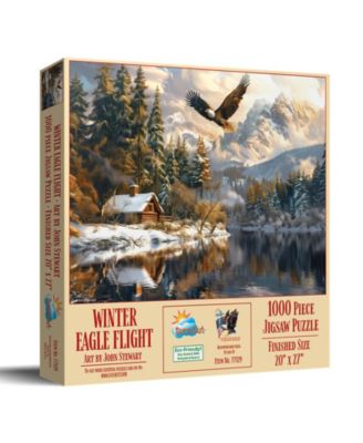 Winter Eagle Flight Interlocking 1000 Piece Jigsaw Puzzle, Ages 15+