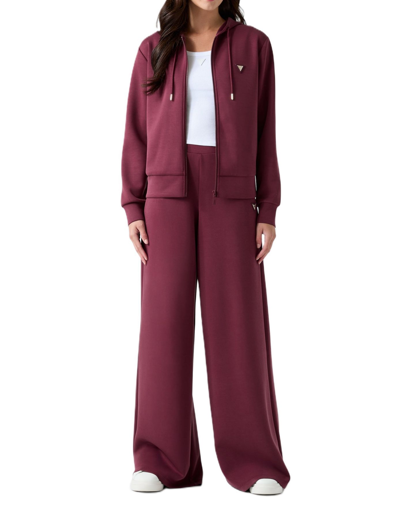 Женское худи GUESS Olympe Full-Zip, цвет: Красный чёрный — фото 2