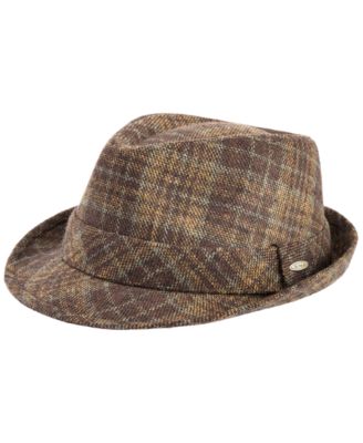 Men's Plaid Snap-Brim Fedora Hat