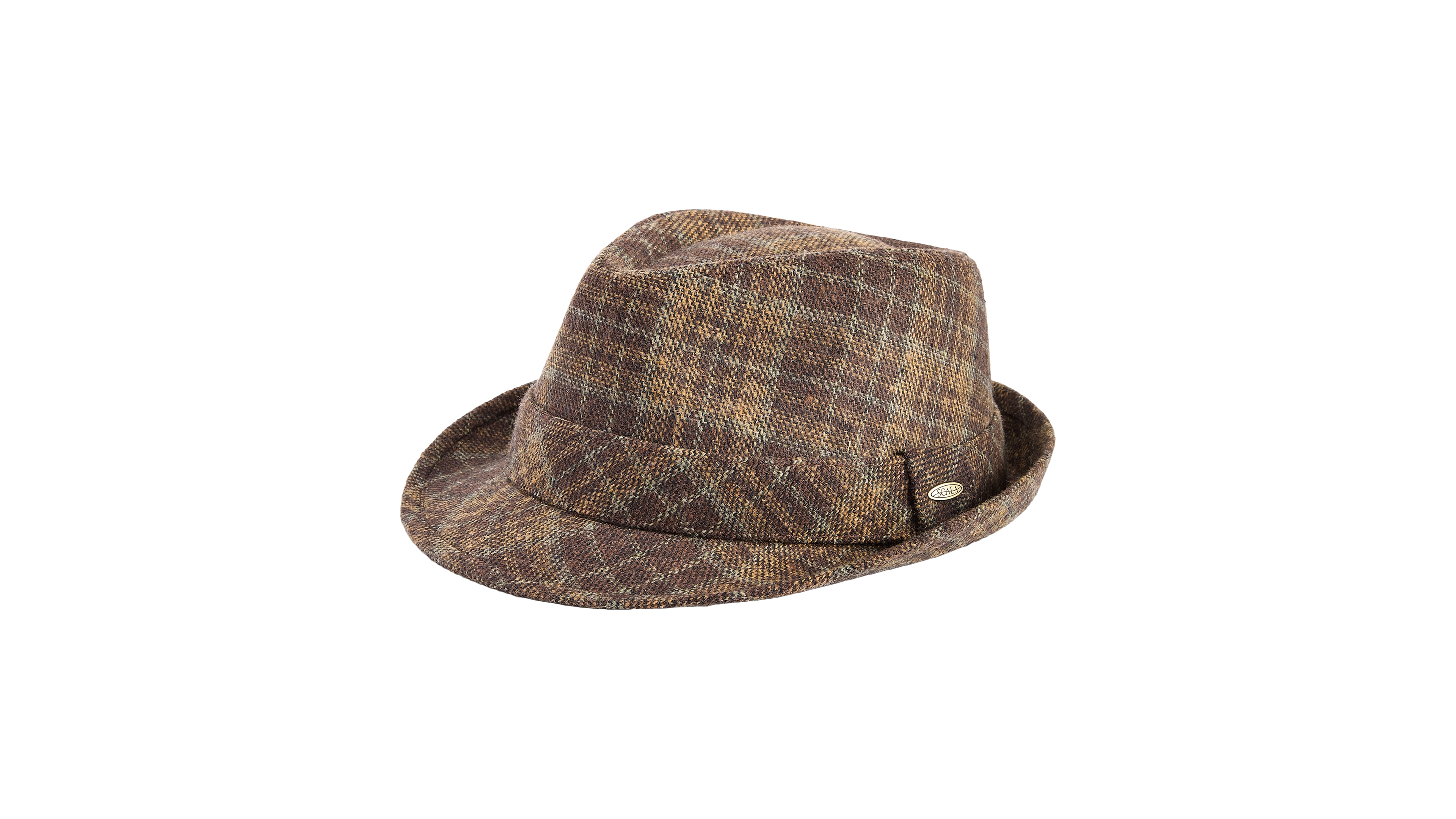 Scala Men's Plaid Snap-Brim Fedora Hat