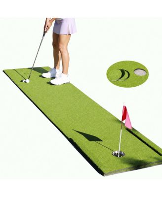 Golf Putting Green Mat Indoor Outdoor Practice Turf With Detachable Bumpers