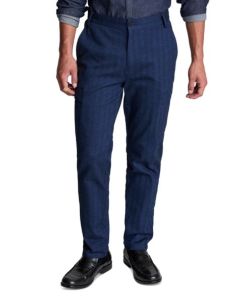 Мужские брюки Kenneth Cole Regular-Fit Stretch Cotton-Blend Cargo, цвет: Тёмно-синий
