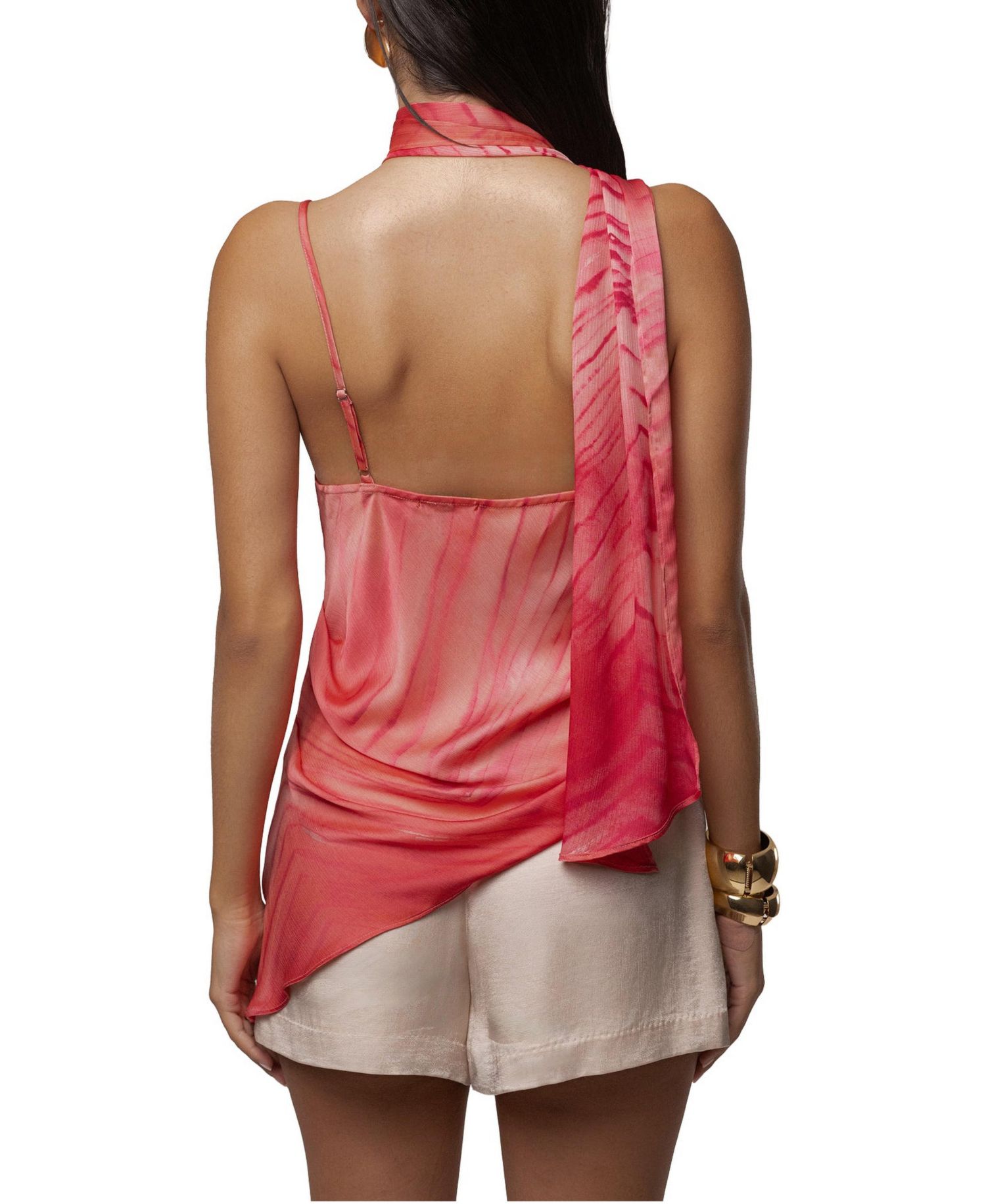 Women's Selene Cowl-Neck Asymmetrical-Hem Top