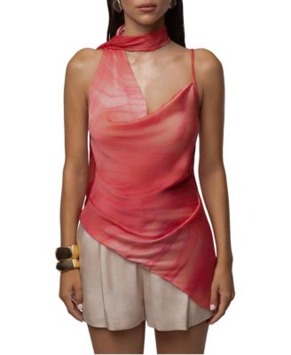 Women's Selene Cowl-Neck Asymmetrical-Hem Top