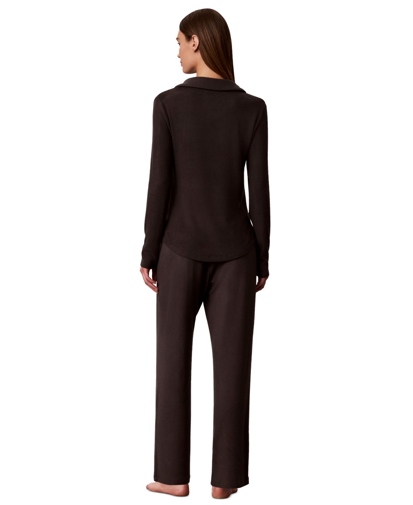 Пижамные брюки Straight-Leg — Calvin Klein, цвет: Чёрный устричный — фото 5