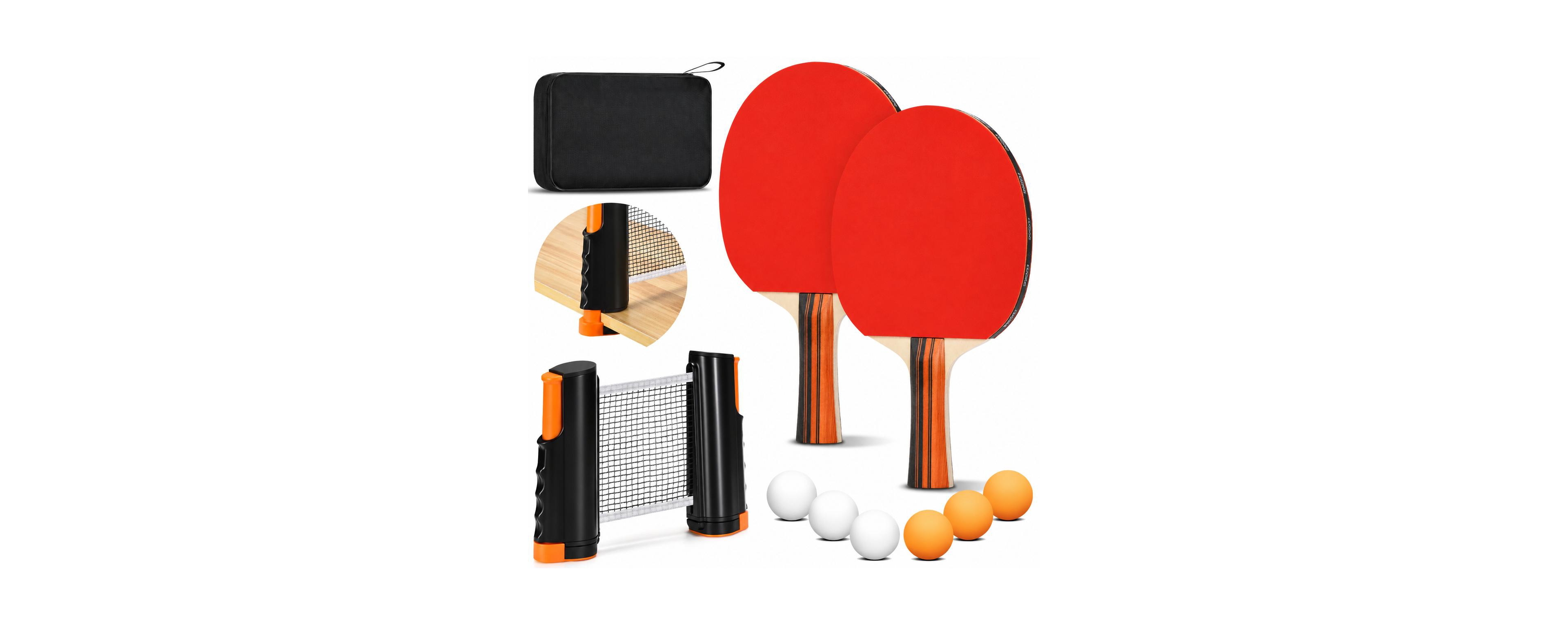 Sportneer Portable 2 Player Ping Pong Paddle Set With Net 6 Balls And Carry Case