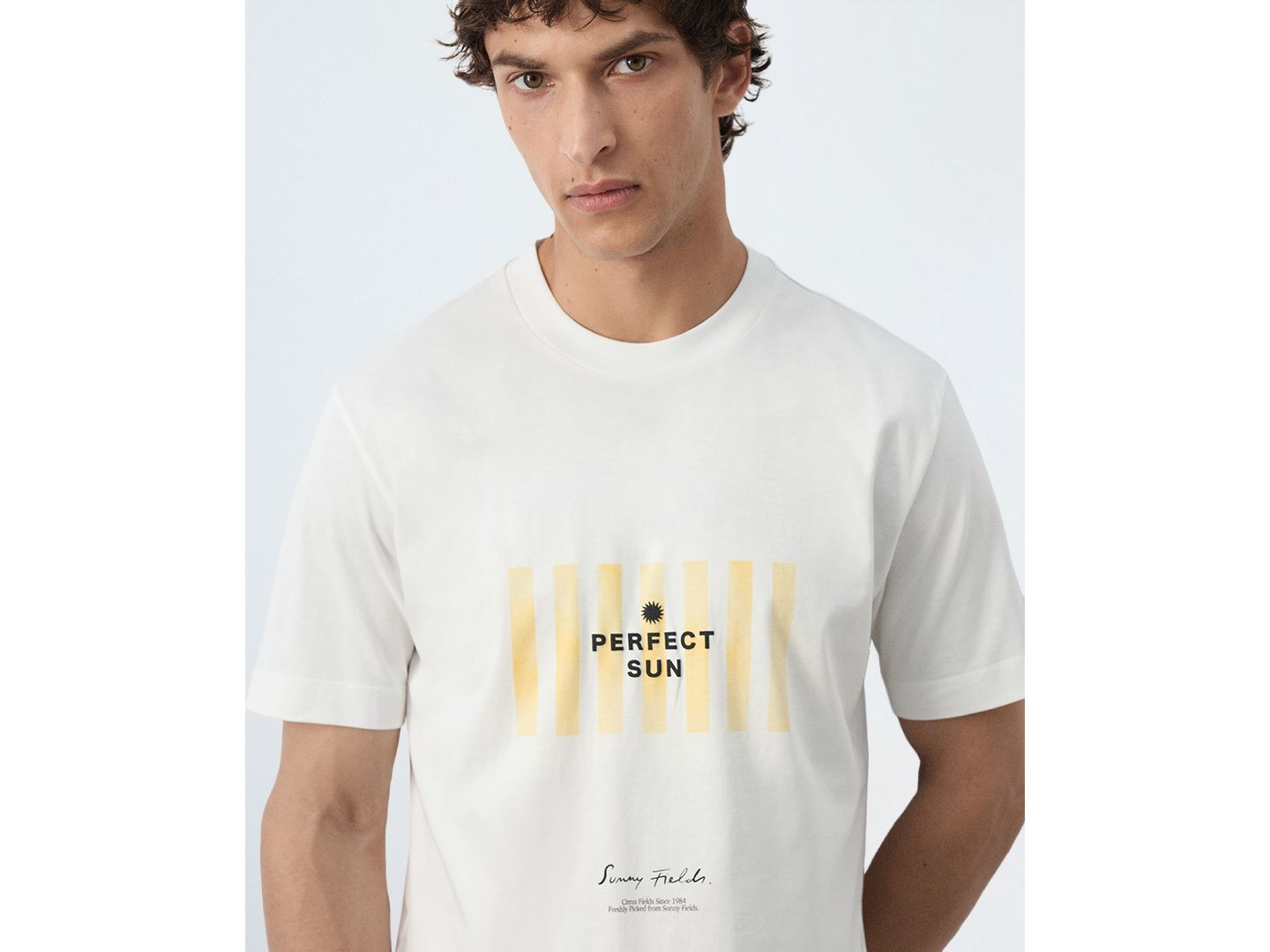 Мужская футболка Mango Graphic Regular-Fit Cotton, цвет: Белый — фото 5