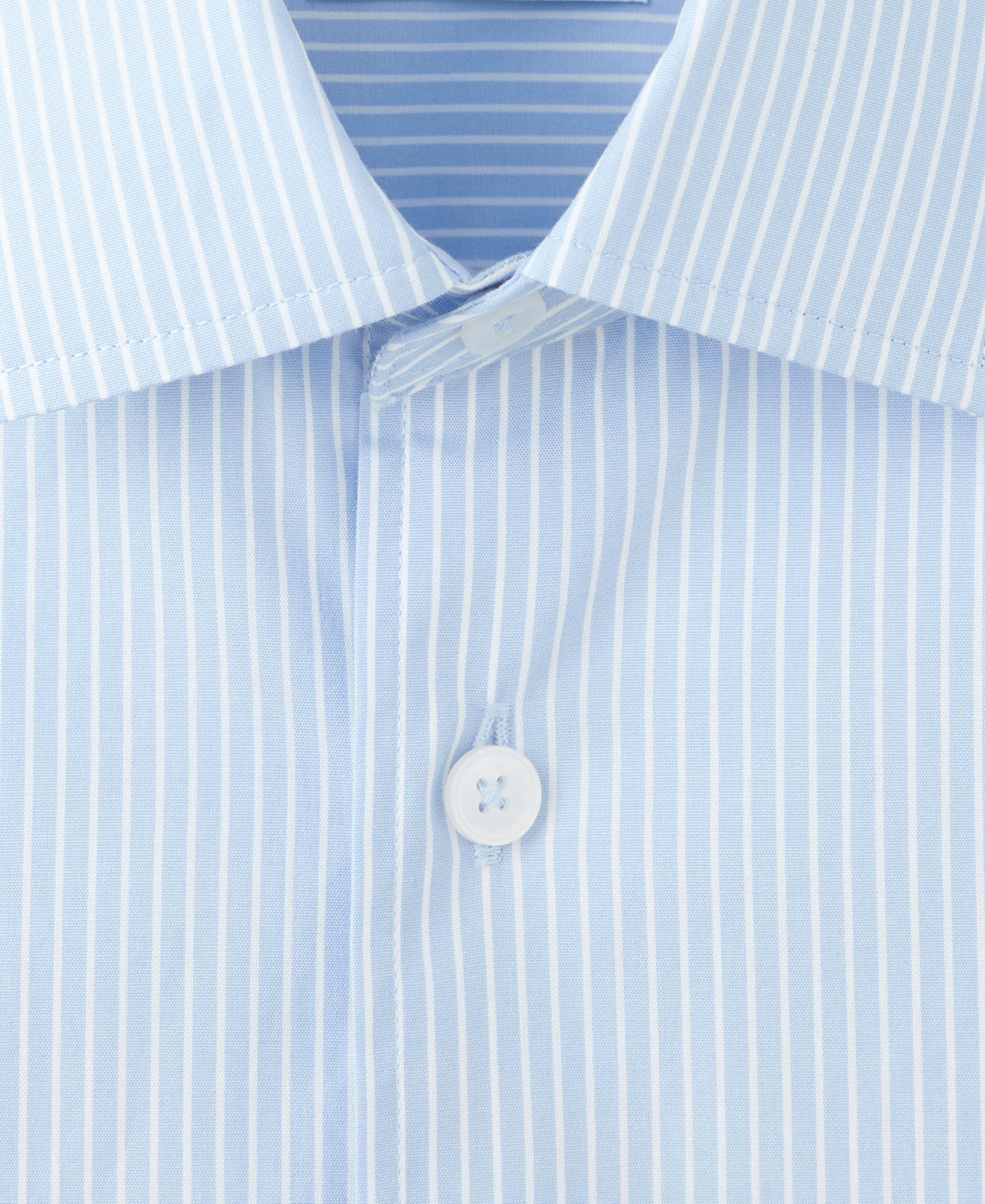 Мужская рубашка Mango Candela Cotton Striped Long-Sleeve, цвет: Небесно-голубой — фото 8