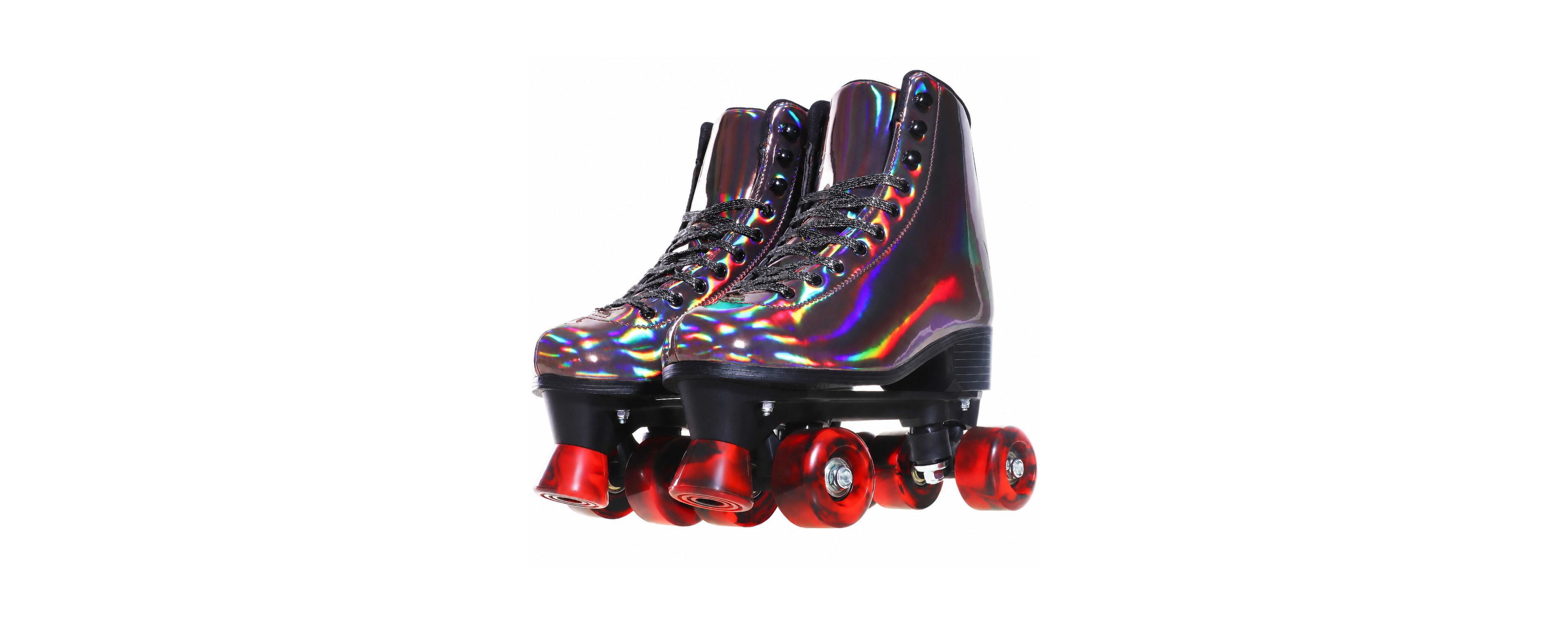 Magicorange High Top Quad Roller Skates Classic Double Row Glitter Wheels Indoor Outdoor Unisex