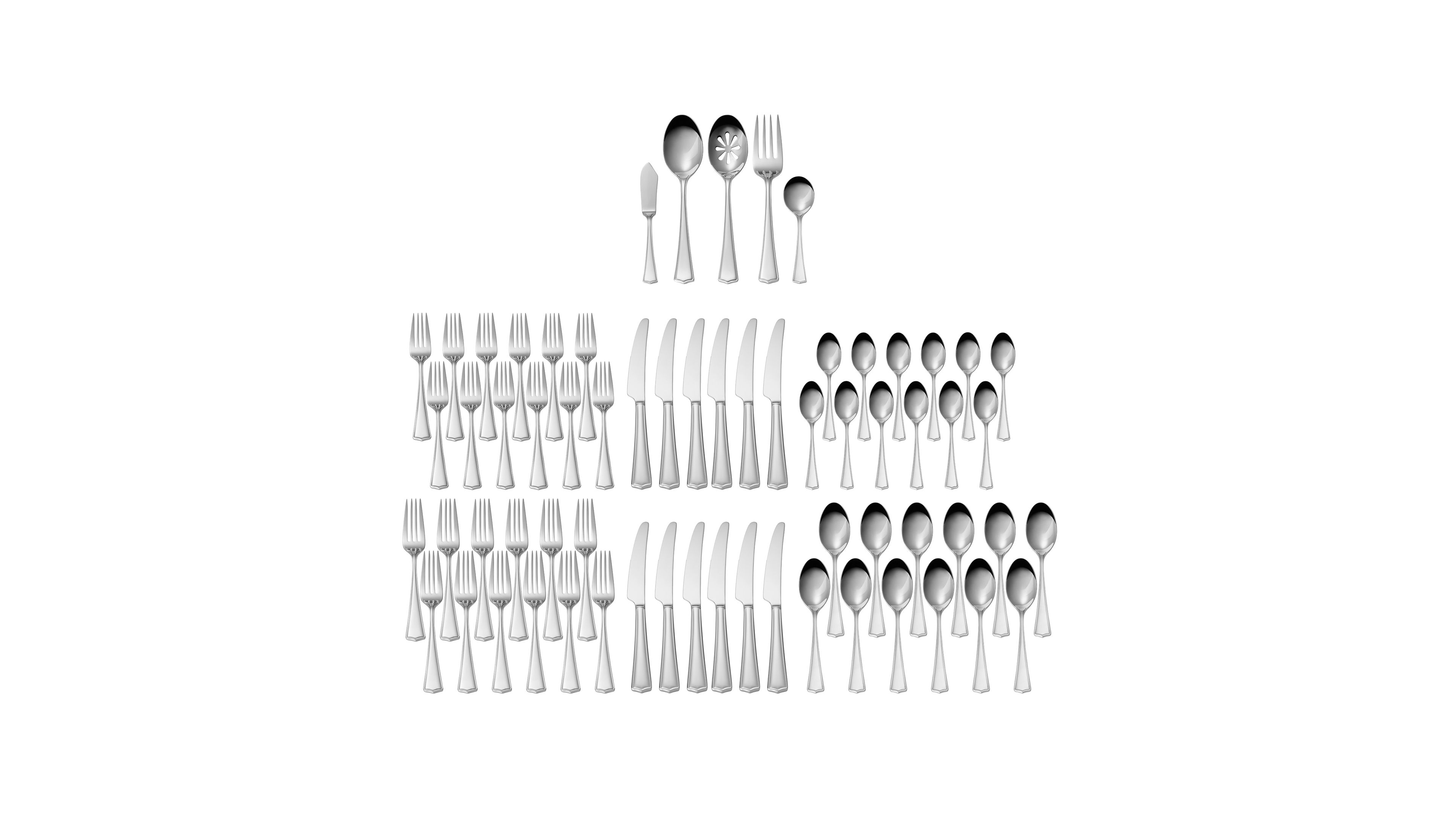 Mikasa Benton Stainless Steel 65-Piece Flatware Set, Service for 12
