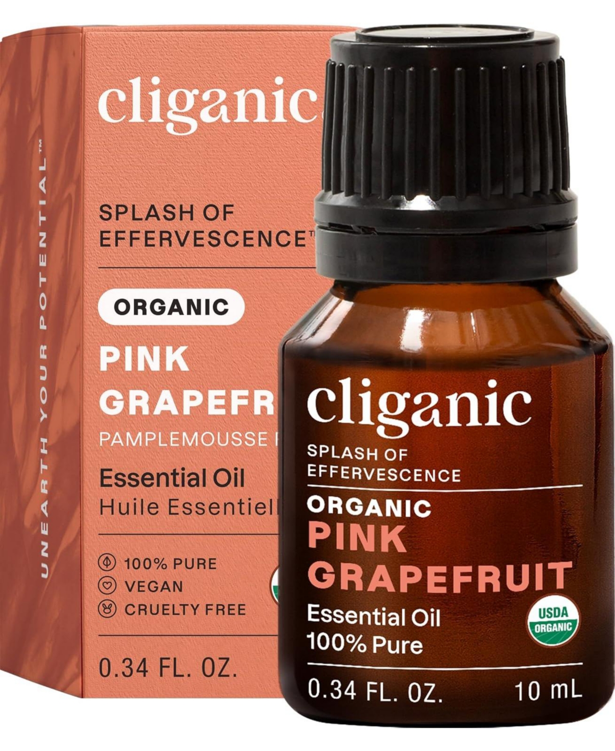 Cliganic Organic Pink Grapefruit Essential Oil