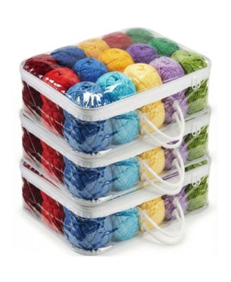 10 Pack Clear Yarn Storage Tote Bags Bulk Knitting Crochet Organizer