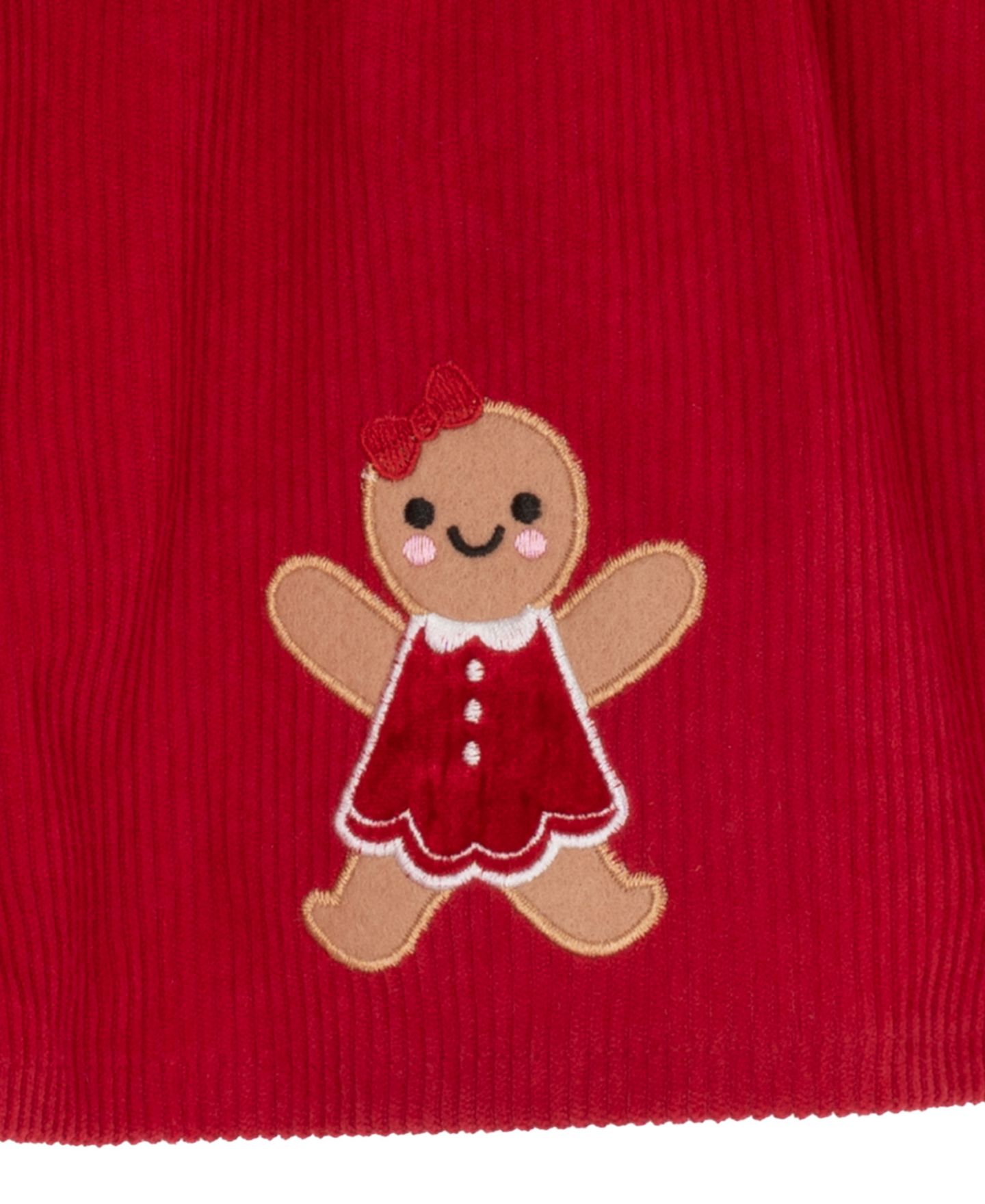 Платья Rare Editions Holiday Long-Sleeve Gingerbread Appliqué Dress, 4-Piece Set для девочек-малышей, цвет: Красный — фото 4