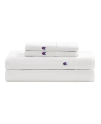 Embroidery Patch Microfiber 4-Piece Sheet Set, Queen