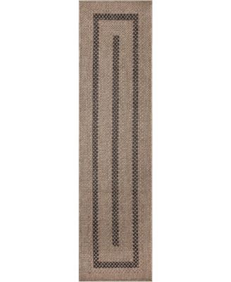 Monaco Multi Border 1'11"x7'6" Runner Area Rug