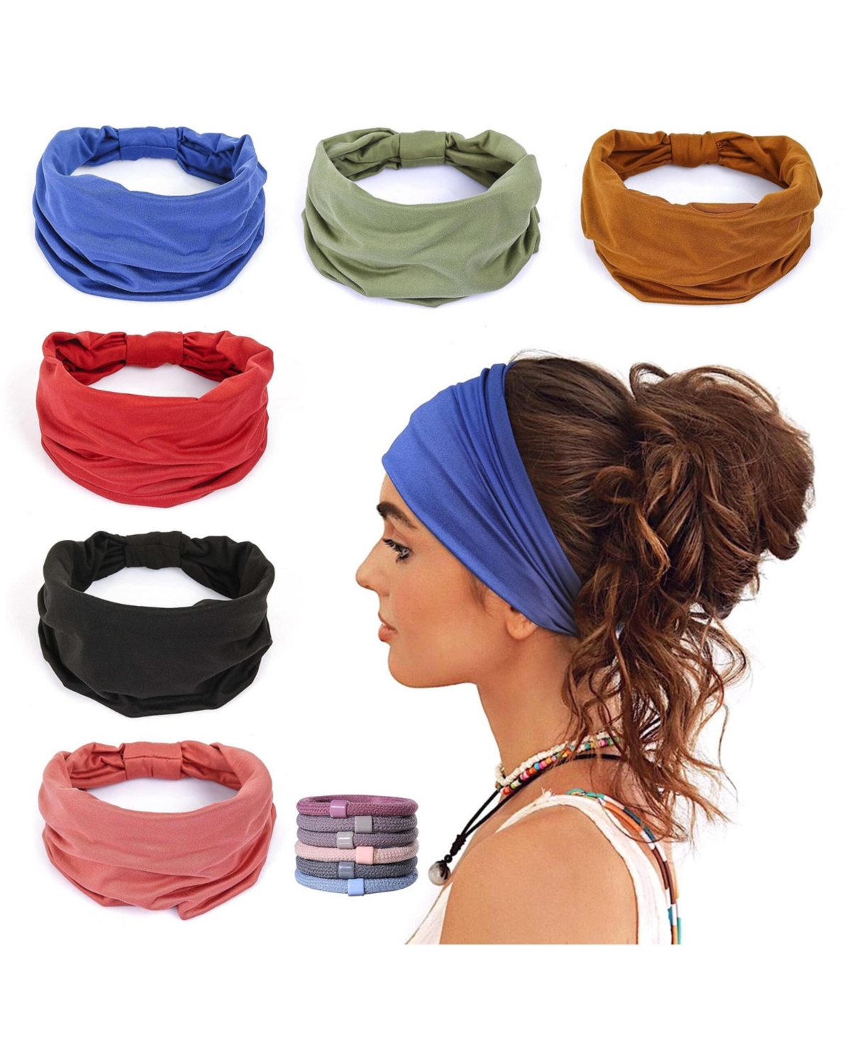 Peneyon Women's Wide Non-slip Knotted Headbands