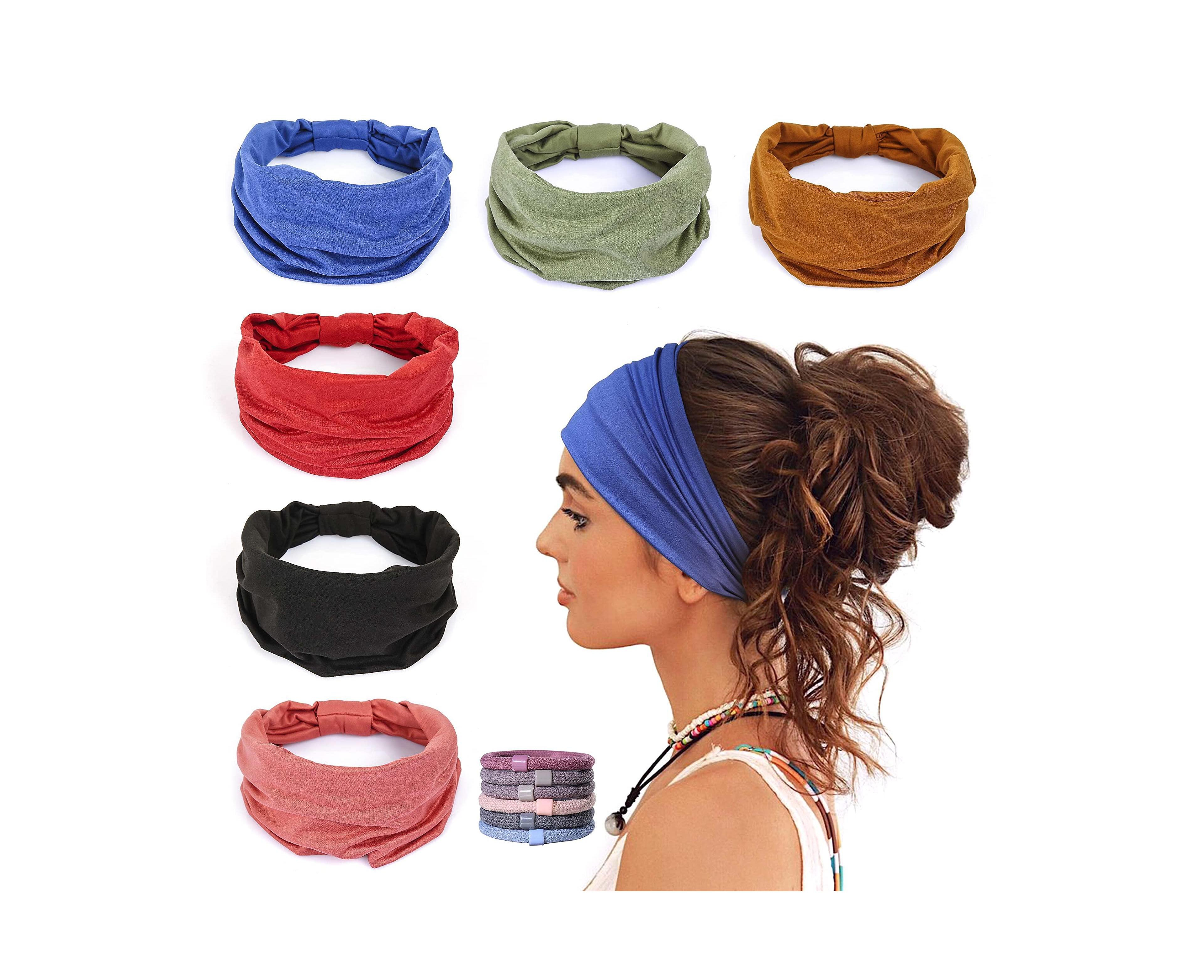 Peneyon Women's Wide Non-slip Knotted Headbands