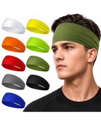9 Pack Men's Sport Headbands Sweat Wicking Breathable For Workout Running