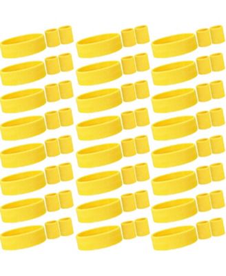 72 Pack Cotton Workout Headband and Wristband Set for Sports and Parties